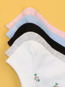 <span class=keywords><strong>Calcetines</strong></span> tobilleros de corte bajo de verano con flores encantadoras para <span class=keywords><strong>mujer</strong></span> de algodón colorido <span class=keywords><strong>calcetines</strong></span> invisibles para niña - Product Image 5