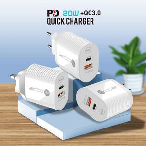 High Quality 20W PD & QC3.0 Dual Port Quick Charger Type-C Wall Fast Charger <b>Adapter</b> for iphone Samsung - Product Image 2