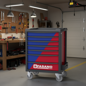 Fasano Tools 7 <b>Drawer</b> Rolling Tool Cart Red Blue Storage Cabinet <b>Workshop</b> Organizer - Product Image 3