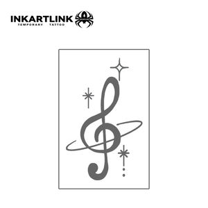 Tatouage musical en gros pour femme, autocollant de tatouage longue durée, tatouage imperméable de 15 jours, jus de fruits naturel, tatouage corporel pour femmes - Product Image 3