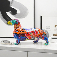 Ornement personnalisé sculpté en résine époxy, style art populaire moderne et simple, motif Teckel, créations artisanales pour la maison, le meuble à vin et le bureau