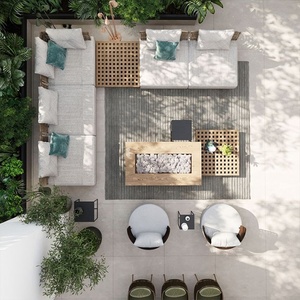 Style luxe moderne contemporain <span class=keywords><strong>jardin</strong></span> teck bois canapés 6 places résistant aux intempéries patio ensemble pour salon hôtel extérieur - Product Image 6