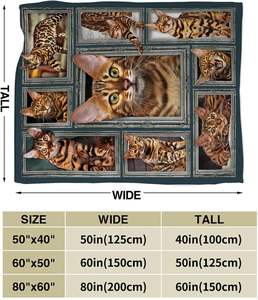 تصميم قطة بنغال رائعتين ناعم مثالي للفتيات والنساء والأطفال والبالغين ديكور منزلي مريح على أريكة أو سرير - Product Image 3