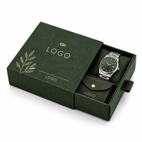 Boîte en papier ondulé kraft vert forêt écologique avec logo personnalisé, boîte à tiroir de luxe pour bijoux, cosmétiques, soins de la peau, emballage cadeau, petites boîtes coulissantes