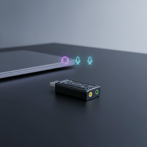 Mini <span class=keywords><strong>carte</strong></span> <span class=keywords><strong>son</strong></span> <span class=keywords><strong>externe</strong></span> USB 2.0 7.1 2 canaux 3D audio virtuel adaptateur micro haut-parleur microphone jack 3,5 mm casque stéréo - Product Image 6