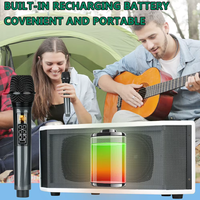 Altavoz de Karaoke Activo Portátil con Función DSP, Micrófono Inalámbrico UHF, Conexión BT para Teléfono, Construcción Metálica