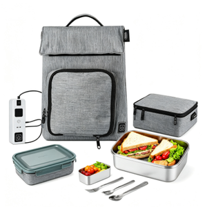 Sac à déjeuner thermique chauffant USB, logo personnalisé, taille et matériau au choix, sac isotherme portable pour garder les aliments au chaud, pour le bureau, le camping, les adultes - Product Image 2