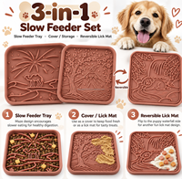 Nouveau Tapis de Léchage et Gamelles en Silicone Élégantes et Étanche à Alimentation Lente pour Chats, Chiens et Petits Animaux avec Ventouse
