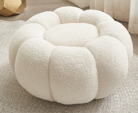 Canapé de loisirs d'intérieur pour adultes en tissu Sherpa nouveau design chaises de salon confortables et colorées en forme de citrouille