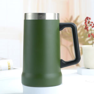 Logo personnalisé 24oz 710ml Tasse de bière en acier inoxydable à double paroi chauffée sous vide avec poignée - Product Image 5