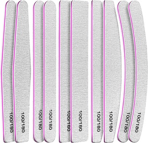 Professional Emery Board Manicure Pedicure Art Tools Custom Logo Double-Sided Nail File Set 100 180 240 Grit