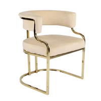 Fauteuil d'appoint de luxe léger en cuir avec structure métallique pour salle à manger, salon de beauté, hôtel et usage de loisirs