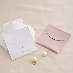 Small <b>Envelope</b> Jewelry Storage Bag 8*8cm Women Jewelry Pu Leather Pouch for Bracelet Earing Necklace Watch - Product Image 4