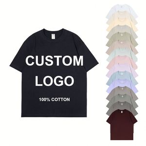 Camisetas Casuales Transpirables de Punto, 230 g/m², 100% Algodón, Logotipo Impreso, Corte Holgado, Camiseta de Manga Corta para Hombre - Product Image 1
