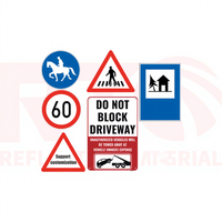 Feuille de matériau réfléchissant en aluminium personnalisée, autocollant réfléchissant imprimé très visible, signalisation routière de sécurité, panneau de signalisation d'avertissement
