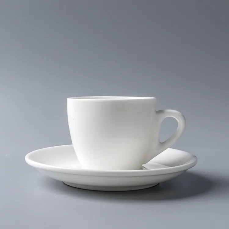 Chaoda 80/200ml Großhandel weiß Porzellan Espresso tasse mit Untertasse Keramik Espresso Kaffeetasse Set für Café Coffeeshops