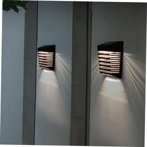 Lampes solaires LED carrées pour clôture, éclairage extérieur, étanche IP54, applique murale noire pour jardin, cour, hôtel, villa, décoration - Product Image 3
