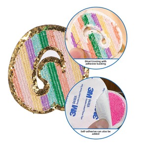 Nouveaux patchs lettres thermocollants DIY pour sacs de maquillage, lettres grecques universitaires, accessoires, lettres anglaises colorées arc-en-ciel de A à Z - Product Image 3