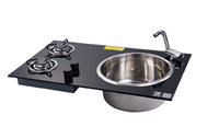 Évier de cuisine pour caravane avec plaque à induction et cuisinière à gaz à brûleur unique, pièces pour camping-car