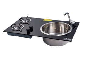 อ่างล้างจานในรถบ้านพร้อมเตาแม่เหล็กไฟฟ้าและเตาแก๊สแบบหัวเดียว อะไหล่รถบ้าน - Product Image 4