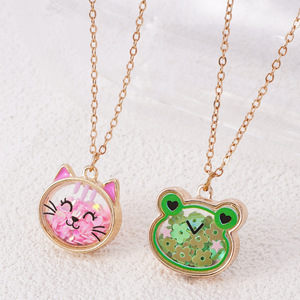 Collier pendentif enfant en alliage de zinc, motifs animaux de dessin animé (chat, grenouille, ours), cadeau pour filles et meilleures amies - Product Image 3