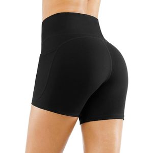 FOXA Short de yoga taille haute pour femme, en spandex ajusté avec poches profondes, pour l'entraînement, la course à pied et le fitness - Product Image 3