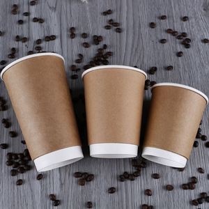 Gobelets à café en papier ondulé à double paroi biodégradables de 20 oz (12 oz) avec couvercle, impression de logo personnalisé, vente en gros - Product Image 4