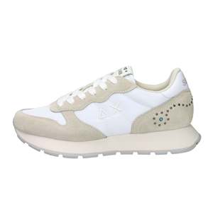 Baskets Sun68 Donna blanches, talon de 3,5 cm, tailles 36, 37, 38, 39, 40, 41, 42, chaussures tendance en toile - Product Image 1