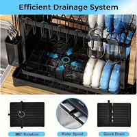 Égouttoir à vaisselle pliable en acier inoxydable double couche écologique, support de rangement multifonctionnel – Entrepôt USA
