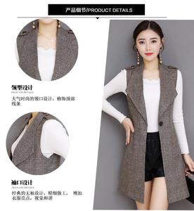 <span class=keywords><strong>Gilet</strong></span> à carreaux rétro pour <span class=keywords><strong>femme</strong></span>, nouvelle collection automne, tailles S-3XL, col à revers, sans manches, décontracté, coupe ample, vente en gros - Product Image 3