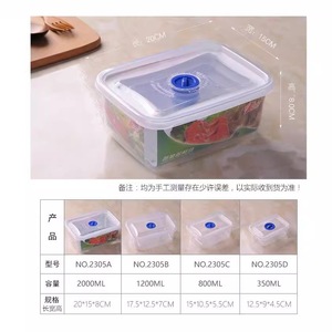 Food Storage <b>Container</b> Transparent Rectangular Airtight With Lid For Fridge Organizer - Product Image 3