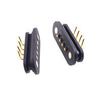Conector magnético de ángulo recto de alta calidad de una sola fila 5V 2a 4 Pogo Pin con cable USB