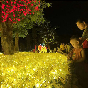 Lámpara LED para Exteriores con Forma de Espiga de Trigo, IP65 Impermeable, Dorada, 7 Cabezas, Iluminación para Jardín y Paisaje - Product Image 5