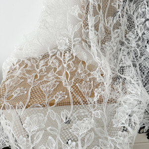 कारखाने थोक पॉलिएस्टर शादी के कपड़े फ्रेंच गुइशुद्ध कढ़ाई महिला शादी की शाम ब्राइडल घूंघट पोशाक - Product Image 5