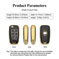 Coque de clé de voiture intelligente 3 boutons en TPU au design classique avec ligne dorée pour Hyundai