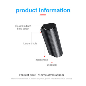 Enregistreur audio numérique <span class=keywords><strong>à</strong></span> réduction de bruit magnétique, enregistrement vocal continu de 500 heures, enregistrement sonore actif, longue durée de vie de la batterie, 8 Go-64 Go - Product Image 4