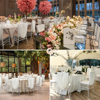 Housse de dossier de chaise Chiavari en spandex drapé effet cascade ANNIELU, extensible et amovible, pour décoration de mariage, de fête ou d'événement