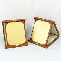 Boîte en bois marron de forme rectangulaire avec plaque de certificat dorée, plaques de récompenses personnalisées, récompenses en bois MH-T423