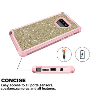 Custodia in Silicone Glitter antiurto per <span class=keywords><strong>Samsung</strong></span> Galaxy <span class=keywords><strong>Note</strong></span> <span class=keywords><strong>8</strong></span> <span class=keywords><strong>Note</strong></span> 9 <span class=keywords><strong>Cover</strong></span> ibrida - Product Image 3