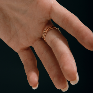 El mejor conjunto de alta calidad, anillo elegante ligero, anillo geométrico de oro blanco rosa sólido de 14K del fabricante - Product Image 2