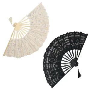Hot Sales Promotion Modern Business Style Love Theme Personalised Handheld bamboo Fan lace hand fan Chinese Wedding
