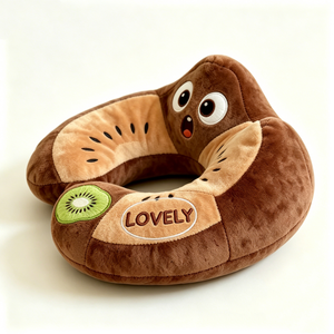 Customized Cartoon Kiwi Character U <b>Neck</b> <b>Cushion</b>,Lovely Embroidered Kiwi Slice Plush <b>Neck</b> Rest - Product Image 4