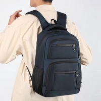 Sac à dos pour ordinateur portable de grande capacité 15,6 pouces pour hommes, bretelles réglables, nylon haute densité, tissu facile d'entretien, sac de voyage d'affaires
