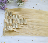 100% vierge russe humain Remy Clip dans les cheveux humains en gros naturel sans couture indien Clip dans les extensions de cheveux
