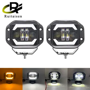 5" Led Pods Headlight Flush Mount Off Road Angel Eye Fog Lights Car Work Lights12V 24V for Jeep Truck 4x4 Atv