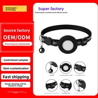 Collier en nylon réfléchissant avec clochette pour traqueur Apple AirTag pour chat en stock