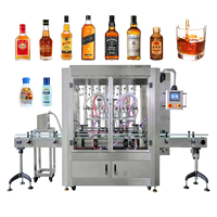 Machine de remplissage de vin à 8 têtes, ligne d'embouteillage automatique d'alcool et de spiritueux pour bouteilles en verre