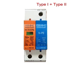 AD SPD 50KA 2P 서지 피뢰기 TYPEI + TYPEII ~ 385V AC V25-B + C