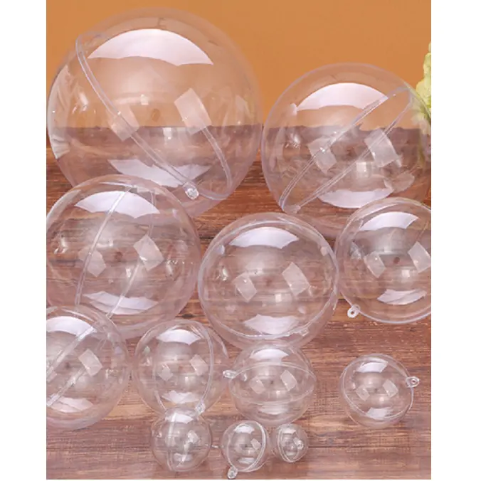 Personalized Hanging Clear Ball Custom Acrylic Plastic Christmas Crystal Xmas High Transparent Ball 2-40cm Ornament