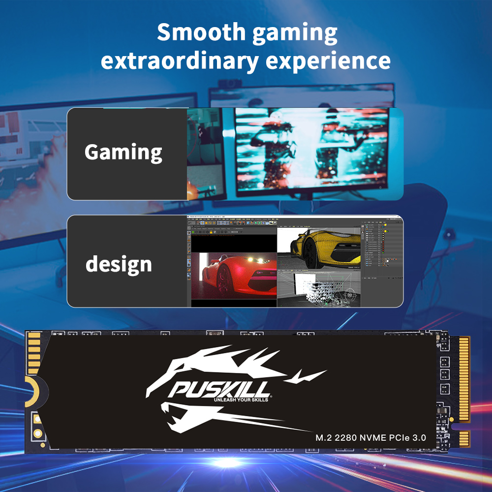 SSD PusKill, M.2 NVMe, 2280, 2500MB/s e 2000MB/s